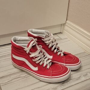 Red Vans High-Top Sneakers
